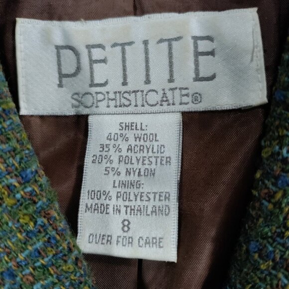 Petite Sophisticate Suit Wool Blend Blazer & Skirt Sexy Librarian Teacher Sz 8 - Picture 5 of 16